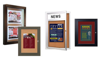 LED Illuminated Outdoor Enclosed Bulletin Cork Boards - Single Door