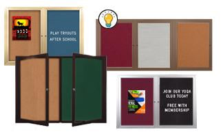 Outdoor Enclosed Combo Boards | Cork Bulletin Board & Vinyl Letter Board