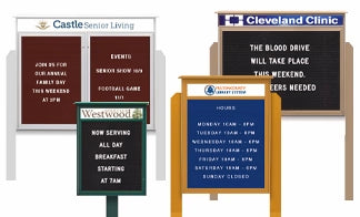 Outdoor Message Centers with Header and Posts - Single Sided | Letter Boards
