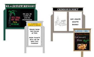 Outdoor Message Centers with Posts - Single Sided | Dry Erase