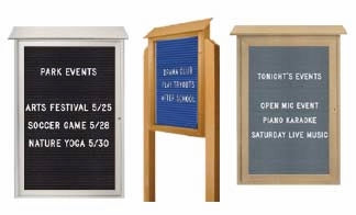 Letter Board Outdoor Message Centers (Single Door - Left Hinged) - SIZES REFER to VIEWING AREA