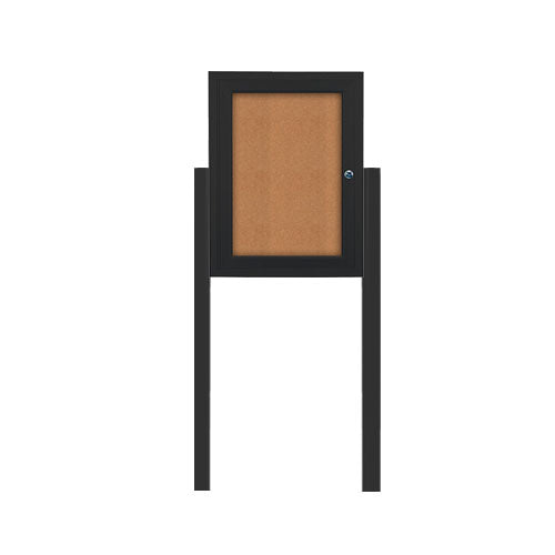 SwingCase Standing 11x14 Outdoor Bulletin Board Enclosed with 2 Posts (One Door)