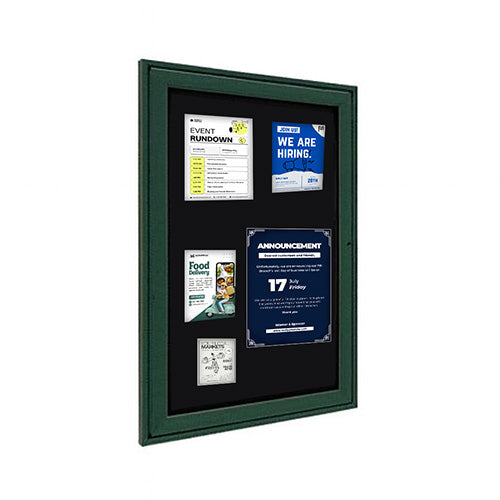 ECO-Design 24x36 Outdoor Wall Mount Enclosed Cork Bulletin Board Information Center - Single Door