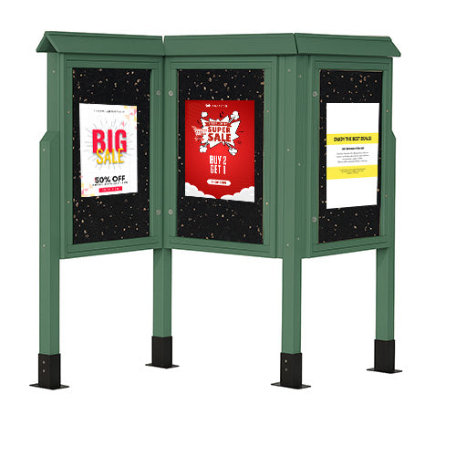 ECO-Design 6-Sided Multi-View Kiosk, Outdoor Free-Standing Information Message Boards