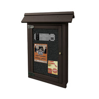 ECO-Design Slender Size 12x20 Outdoor Enclosed Information Cork Bulletin Message Board | Wall Mount