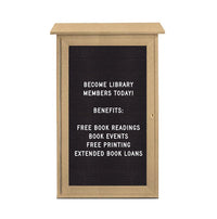 20x30 Outdoor Message Center with Letter Board Wall Mounted - LEFT Hinged