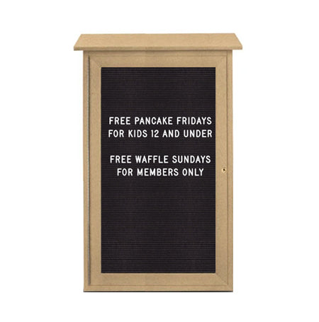 27" x 41" Outdoor Message Center Letter Board | LEFT Hinged - Single Door Information Board