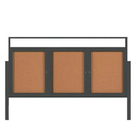 3-DOOR ILLUMINATED HEADER CORKBOARD 72" x 24" RADIUS EDGES WITH MITERED CORNERS (SHOWN IN BLACK)