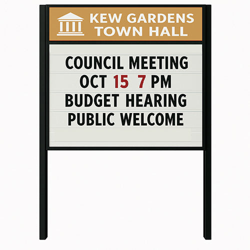 Value Line Outdoor 48x48 Marquee Reader Boards with Personalized Header + 2 Posts | Single-Sided