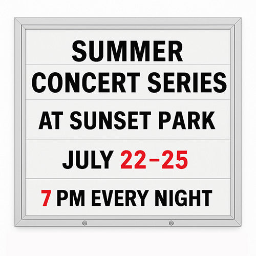 Value Line Outdoor 48x48 Marquee Reader Boards | All-Weather, Wall Metal Message Board Cabinet