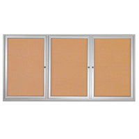 96 x 30 Enclosed Outdoor Bulletin Boards with Lights (3 DOORS)