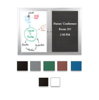 Enclosed 2-Door Outdoor Combo Board 72x48 | Changeable Vinyl Letter Board & Dry Erase Marker Board