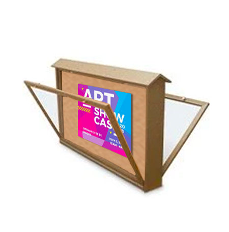 Double Sided 60x40 Enclosed Bulletin Message board is Weather Proof, comes in multiple colors