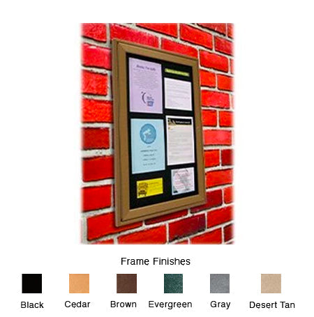 ECO-Design 24x36 Outdoor Wall Mount Enclosed Cork Bulletin Board Information Center - Single Door