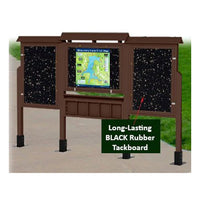 3-IN-ROW Kiosk ECO-Design Outdoor Freestanding Information Message Boards with Literature Rack