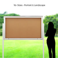 Extreme WeatherPlus™ Extra Large Outdoor Enclosed Free-Standing Bulletin Board Display Case Comes in 16+ Sizes (Landscape Size Shown)