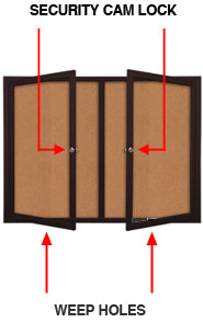 Enclosed Outdoor Bulletin Boards Multiple Doors 