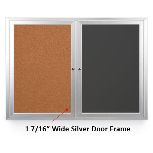 40x40 DRY ERASE / CORK COMBINATION HAS MITERED (SQUARE) CORNERS