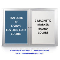 OUTDOOR ENCLOSED COMBO BOARD 48" x 48" DRY ERASE / CORK BULLETIN BOARD