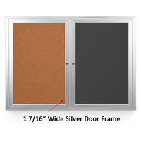 50x40 DRY ERASE / CORK COMBINATION HAS MITERED (SQUARE) CORNERS