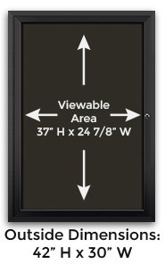 11" x 17" Portrait 4 Square Menu Size Outdoor Enclosed Magnetic Restaurant Menu Case