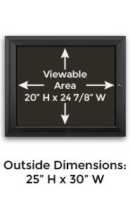 11" x 8 1/2" Landscape 4 Square Menu Size Outdoor Enclosed Magnetic Restaurant Menu Case