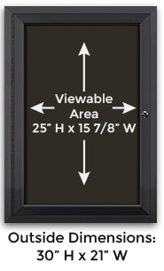 14" x 11" Landscape 2 Stacked Menu Size Outdoor Enclosed Magnetic Restaurant Menu Case