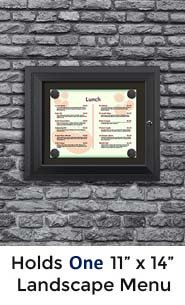 Magnetic Outdoor Enclosed Restaurant Menu Display Case for 14" x 11" Landscape Menu Size