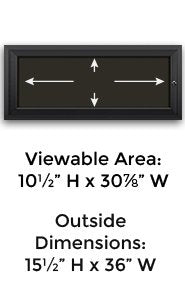 14" x 8 1/2" Landscape 2 Across Menu Size Outdoor Enclosed Magnetic Restaurant Menu Case