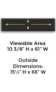 14" x 8 1/2" Landscape 4 Across Menu Size Outdoor Enclosed Magnetic Restaurant Menu Case