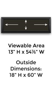 17" x 11" Landscape 3 Across Menu Size Outdoor Enclosed Magnetic Restaurant Menu Case