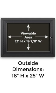 8 1/2" x 11" Portrait 2 Across Menu Size Outdoor Enclosed Magnetic Restaurant Menu Case