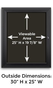 8 1/2" x 11" Portrait 4 Square Menu Size Outdoor Enclosed Magnetic Restaurant Menu Case