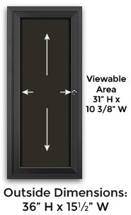 8 1/2" x 14" Portrait 2 Stacked Menu Size Outdoor Enclosed Magnetic Restaurant Menu Case