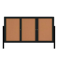 FREESTANDING 84" x 24" ENCLOSED CORKBOARD WITH RADIUS EDGE