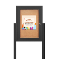 SwingCase Standing 13x19 Outdoor Bulletin Board Enclosed with 2 Posts (One Door)