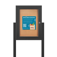 SwingCase Standing 18x24 Outdoor Bulletin Board Enclosed with 2 Posts (One Door)