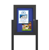 SwingCase Standing 24x36 Outdoor Bulletin Board Enclosed with 2 Posts (One Door)