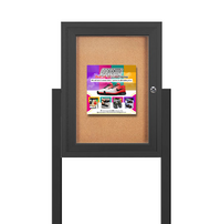 SwingCase Standing 85x11 Outdoor Bulletin Board Enclosed with 2 Posts (One Door)