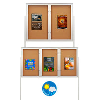 EXTREME WeatherPlus™ Enclosed Outdoor Bulletin Boards with Posts | Lockable 2 and 3 Door Display Cases in 35+ Sizes