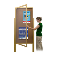 Swing Case 24x72 Extra Large Outdoor Enclosed Bulletin Board w Leg Posts (Single) Door