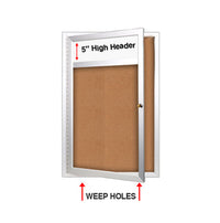 Outdoor Enclosed Menu Cases with Header & Lights | 8 1/2" x 14" Portrait Size Menus