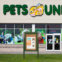 30" x 40" Outdoor Message Center Cork Board | LEFT Hinged - Single Door with Posts Information Board