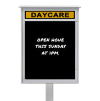 12" x 18" Standing Outdoor Message Center - Magnetic Black Dry Erase Board