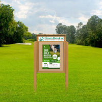 48" x 48" Outdoor Message Center Cork Board with Header and Posts, Eco-Design Faux Wood Single Door