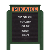 24" x 48" Standing Outdoor Message Center Letter Board with Header (Single Door)