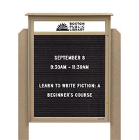 24" x 48" Standing Outdoor Message Center Letter Board with Header (Single Door)