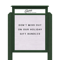 40" x 60" Standing Outdoor Message Center Letter Board with Header (Single Door)