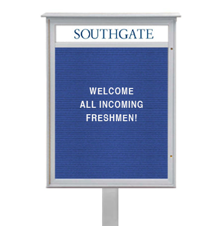 12x18 Standing Outdoor Message Center with Letter Board with Header