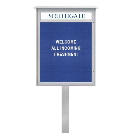 12x18 Standing Outdoor Message Center with Letter Board with Header